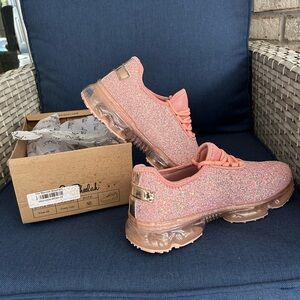 Chic Peach Glitter Sneakers